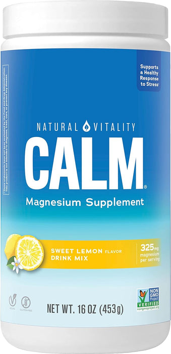 Natural Vitality - Suplemento de Magnesio en Polvo sabor Limon 453g