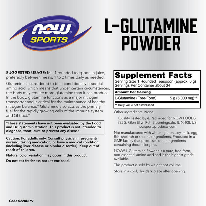 Now Foods - L-Glutamina en Polvo 170g