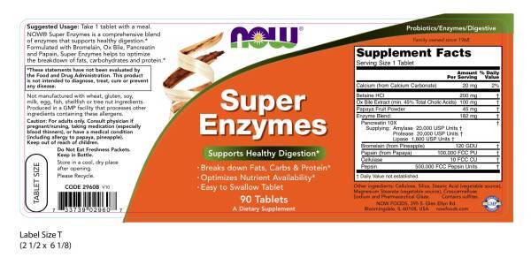 Now Foods - Enzimas - 90 Tabletas
