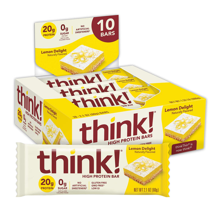 Think - Barras Proteicas Sabor Limón 600g (10 piezas de 60g c/u)