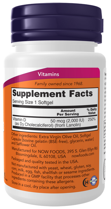 Now Foods - Suplemento Alimenticio de  Vitamin D3 30 Geles