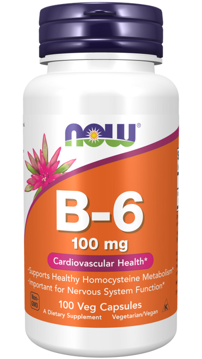 Now Foods - Suplemento de Vitamina B6 Cont. 100 Caps de 100mg
