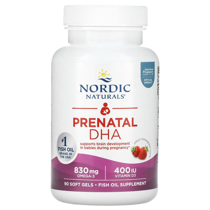 Nordic Naturals - Suplemento d DHA Prenatal sabor Fresa cont 90 caps