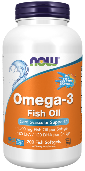 Now Foods - Suplemento de Omega 3 Cont. 200 Capsulas de 1000mg