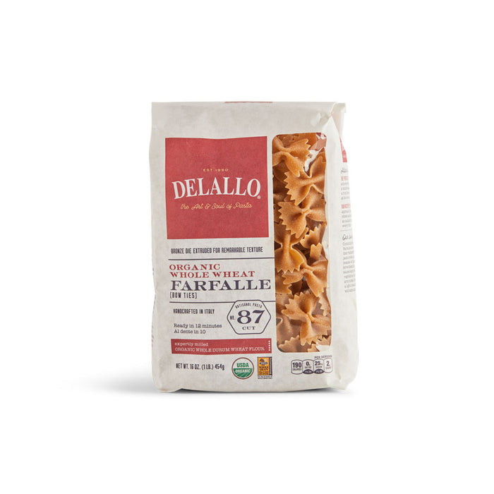 Delallo - Pasta Farfalle de Trigo Integral N°87 454g