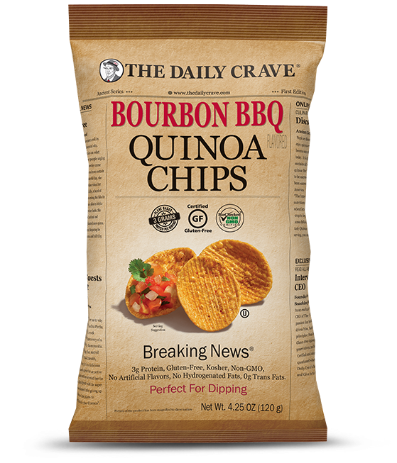 The Daily Crave - Botana de Quinoa Sabor BBQ Libre de Gluten 120g