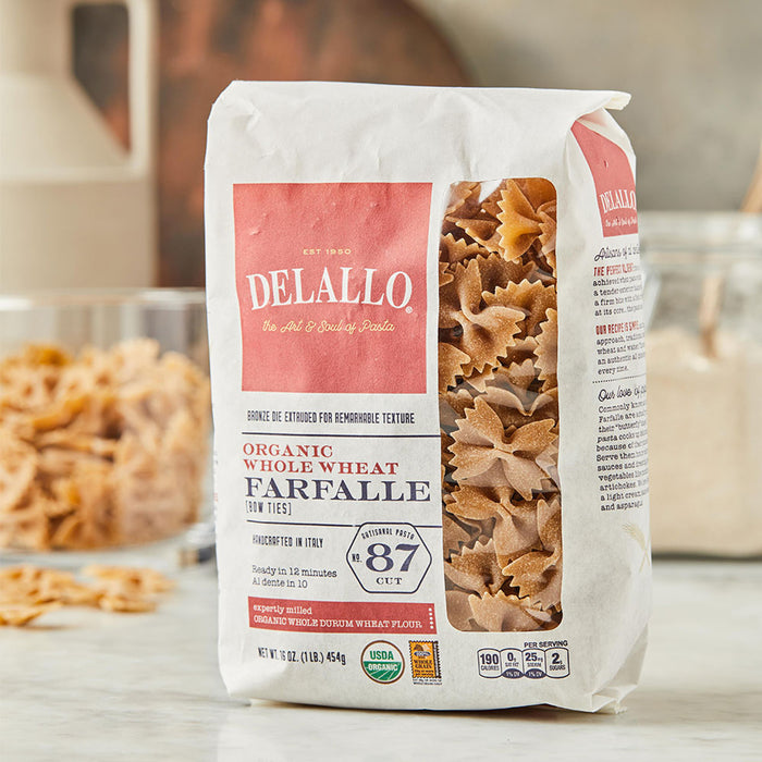 Delallo - Pasta Farfalle de Trigo Integral N°87 454g