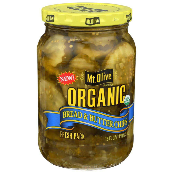 Mt. Olive - Pepinillos Organicos Rebanados sabor Pan y Mant