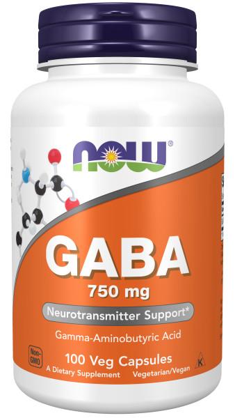 Now Foods - Ácido Gamma-Aminobutírico 750mg - 100 Cápsulas