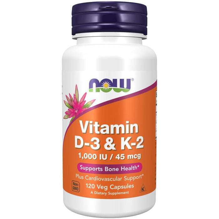 Now Foods - Vitamina D3 y K2 (1000 IU) - 120 Tabletas
