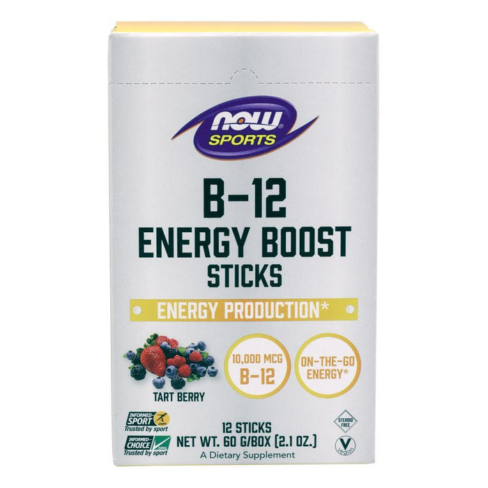 Now Foods - Barras Energizantes con Vitamina B12 Sabor Frutos Rojos - 12 piezas 60g c/u