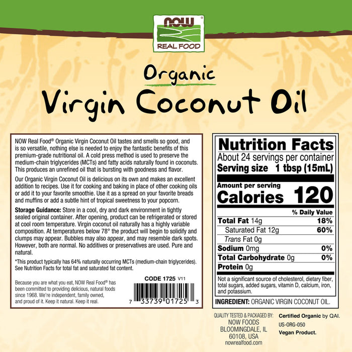 Now Foods - Aceite Organico Virgen de Coco 355ml