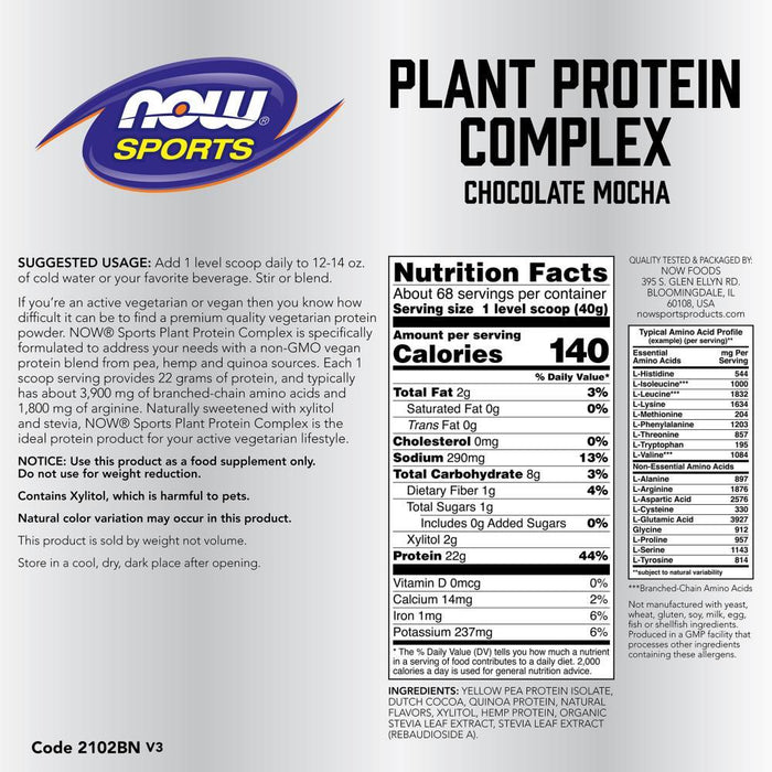 Now Foods - Complejo de Proteína de Planta 2.7kg