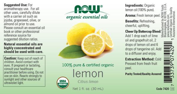 Now Foods - Aceite Esencial de Limón Orgánico 30ml