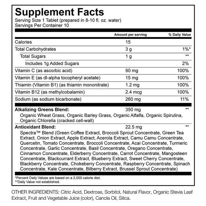Amazing Grass - Tabletas Antioxidante Sabor Bayas - 10 Tabletas Efervescentes (6 Pack)