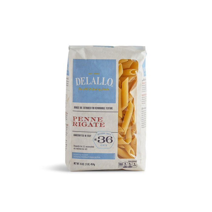 Delallo - Pasta de Sémola tipo Penne Rigate #36 454g