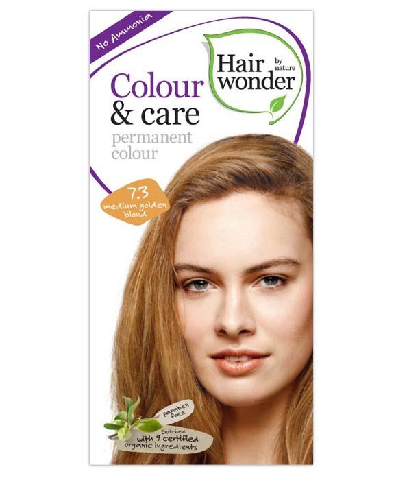 Hair Wonder - Tinte para Cabello Permanente Color Rubio Dorado Medio 100ml