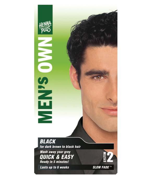 HENNA PLUS - Tinte para Cabello para Hombre Color Negro 80ml