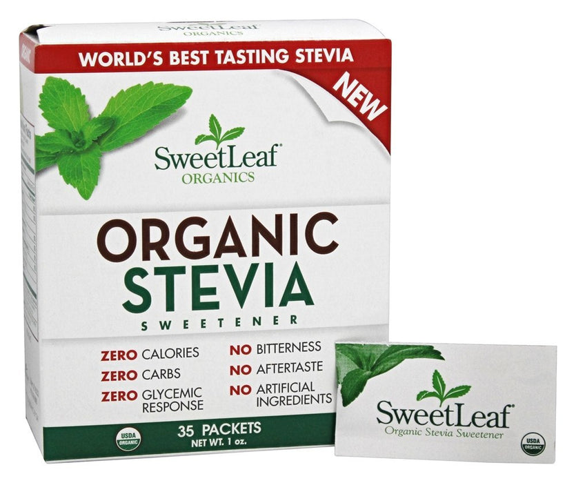 Sweet Leaf - Endulzante Natural de Stevia Orgánico Sachets 35 pck