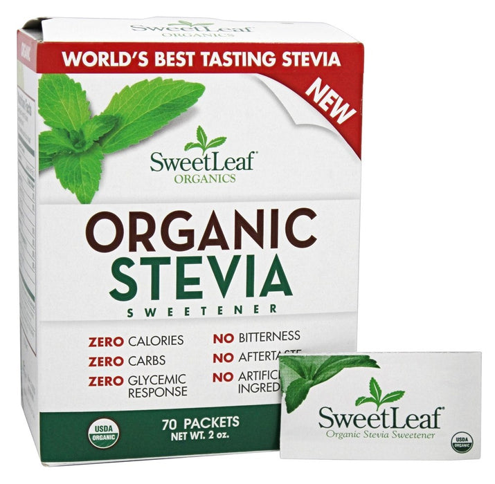 Sweet Leaf - Endulzante Natural de Stevia Orgánico Sachets 70 pck