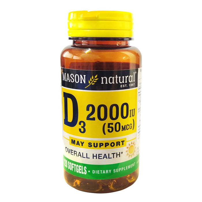 Mason Natural - Vitamina D3 (2,000 IU) - 120 Cápsulas