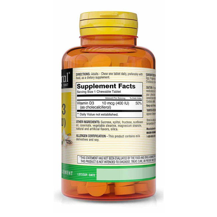 Mason Natural - Vitamina D3 10 mcg (400 IU) - 100 Tabletas