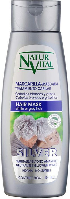 NaturVital - Mascarilla Capilar para Cabellos Blancos y Grises 300ml