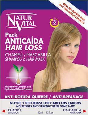 NaturVital - Tratamiento Reparador Shampoo Control Caída 10ml y Mascarilla Control Caída 30ml