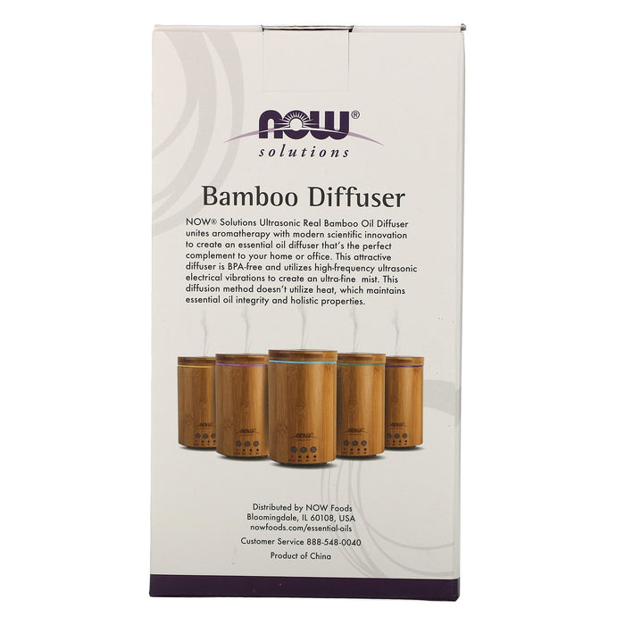 Now Foods - Difusor Ultrasónico para Aceites Esenciales con Apariencia de Bambú