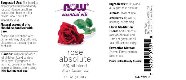 Now Foods - Mezcla de Aceite Absoluto de Rosa con Aceite de Jojoba 30ml