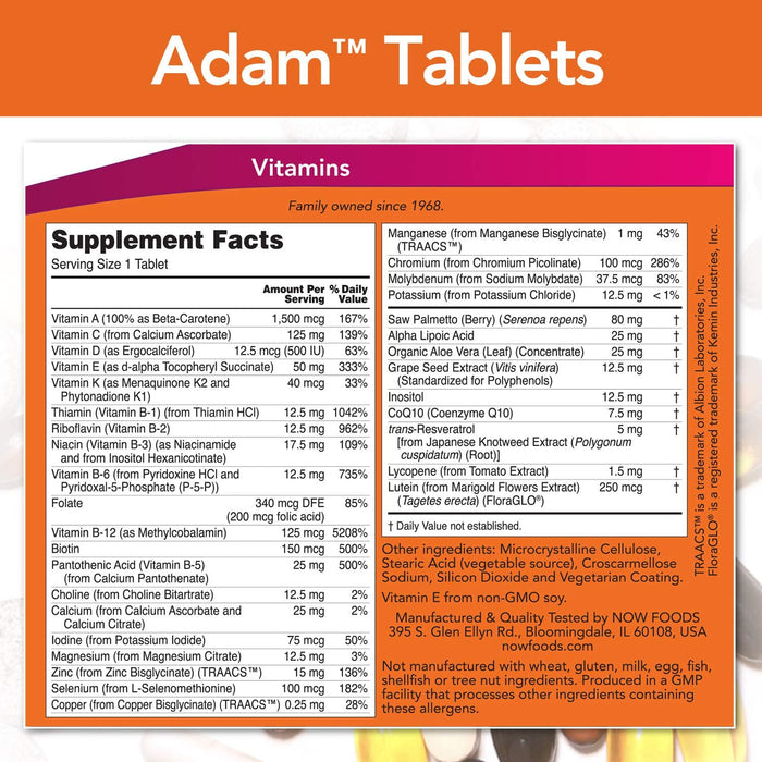 Now Foods - Multivitamínico para Hombres - 60 Tabletas