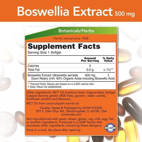 Now Foods - Extracto de Boswellia 500mg - 90 Cápsulas