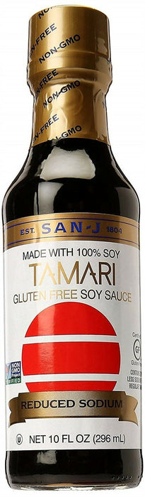 San-J - Salsa de Soya Tamari Reducida en Sodio Sin Gluten 296ml