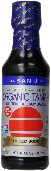 San-J - Salsa de Soya Tamari Orgánica Reducida en Sodio 296ml