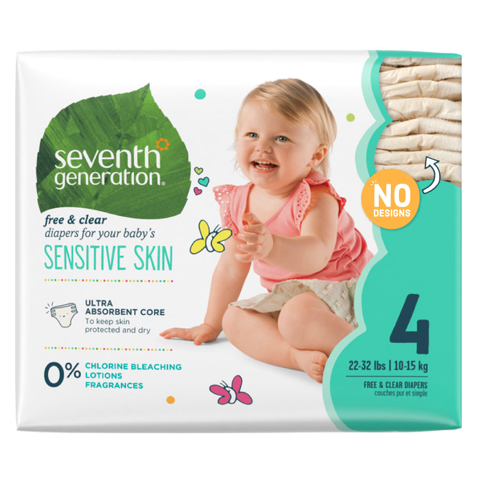  Seventh Generation Pañales para bebé, talla 1, protección  sensible libre y transparente, talla 1, 80 unidades (paquete de 1) : Bebés
