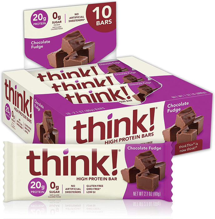 Think - Barras Proteicas Sabor Chocolate 600g (10 piezas de 60g c/u)