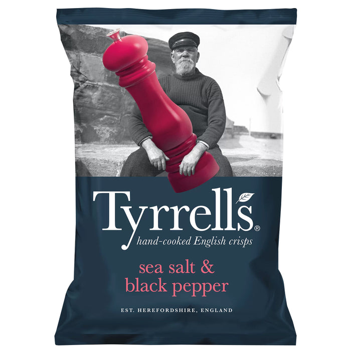 Tyrrells - Botana de Papas Sabor Sal de Mar y Pimienta Negra 150g